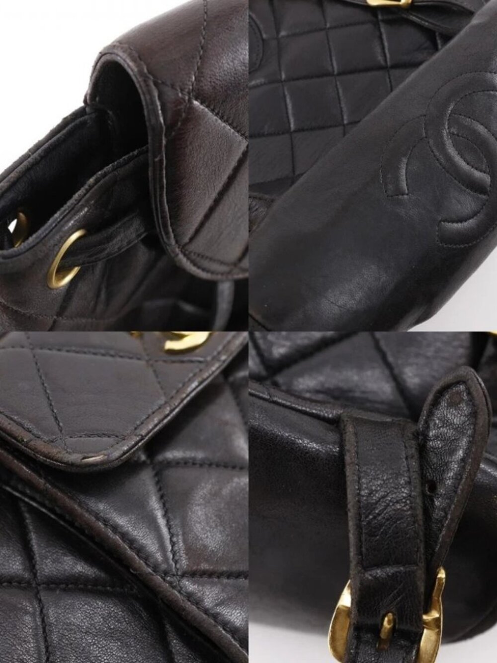 CHANEL Matelasse Backpack Daypack A10177 ChainBackpack COCO Mark black - Picture 4 of 12